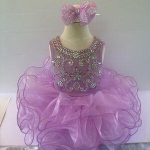 Girls purple lavender pageant cupcake glitz princess birthday dress.